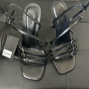 Forever 21 Black Strappy Heels